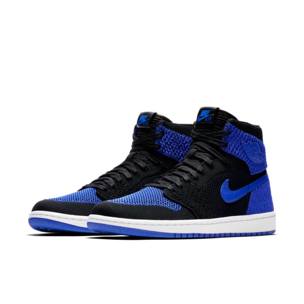 NIKE AIR JORDAN 2017 RETRO 1 HIGH OG BLACK ROYAL FLYKNIT GS 919702-006 SZ:4-7Y