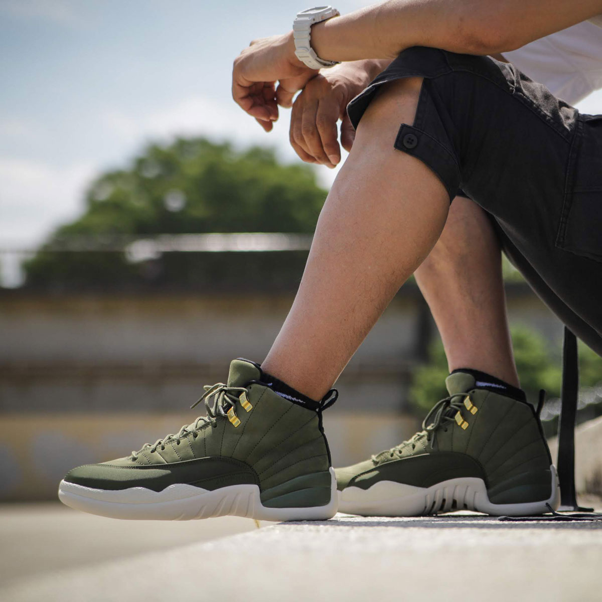air jordan 12 retro olive canvas
